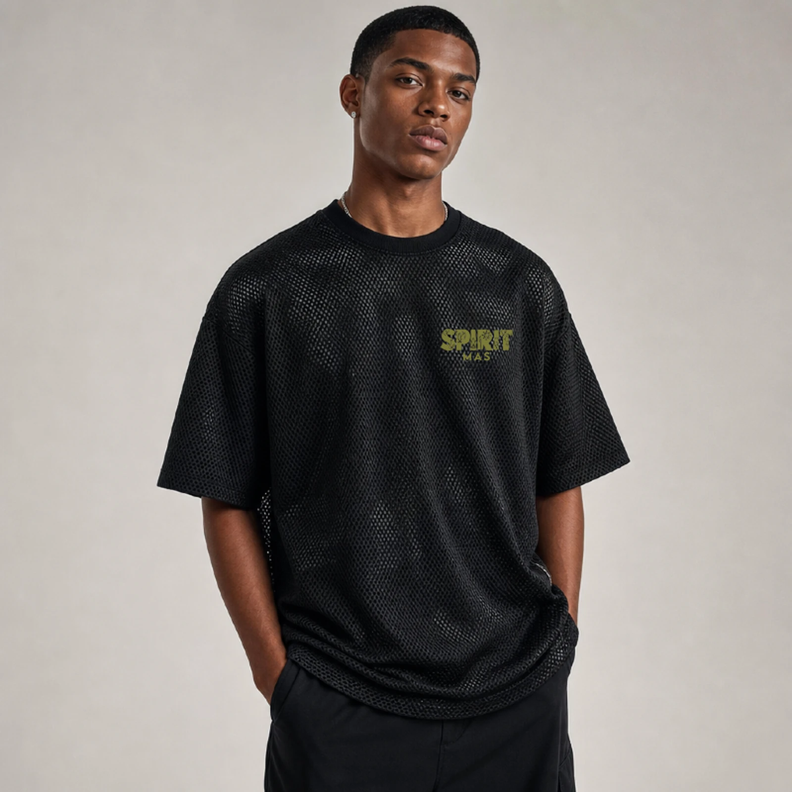 Men's Mesh T-Shirt in Black