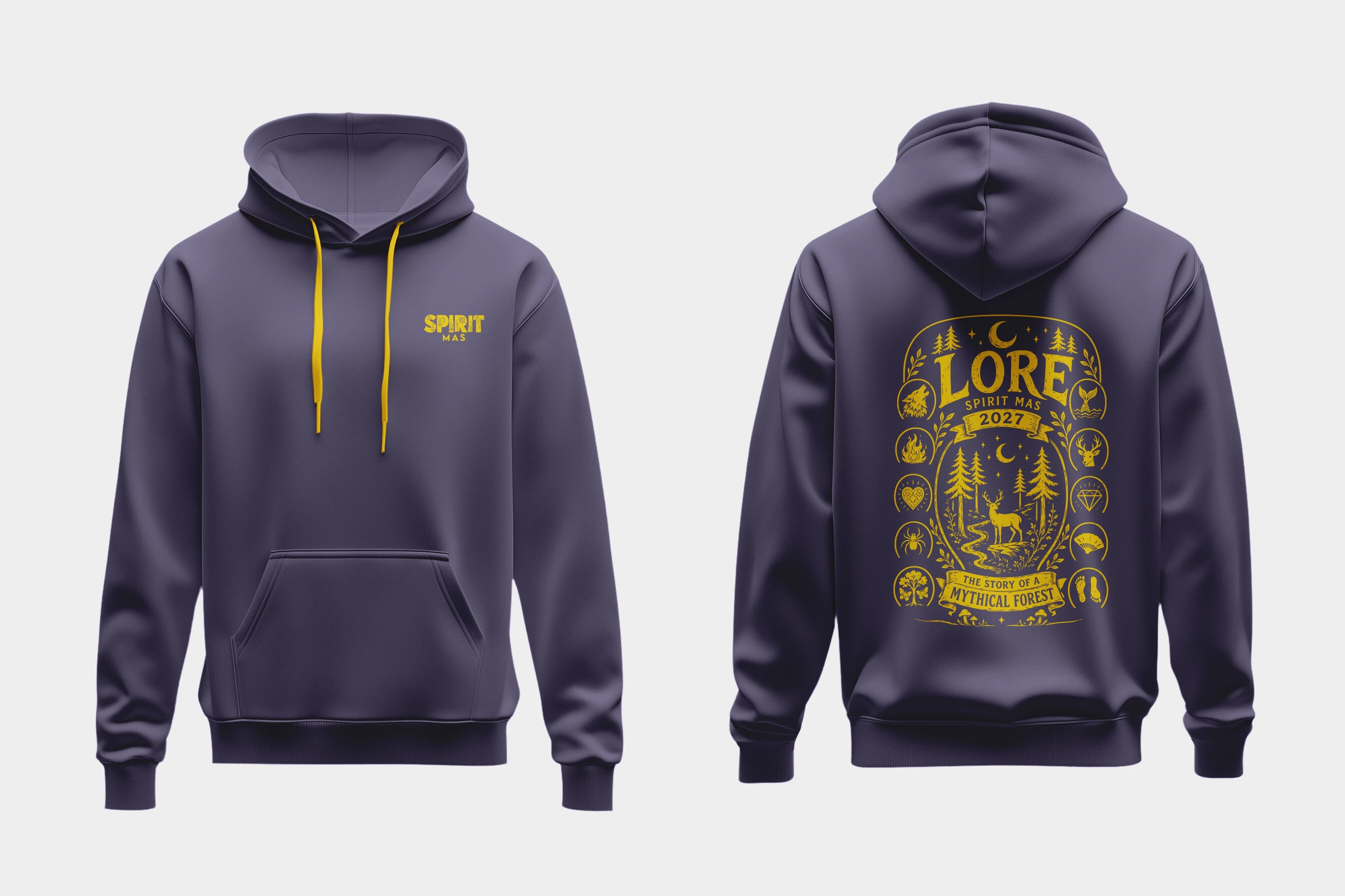 Unisex LORE Hoodie in Purple & Yellow